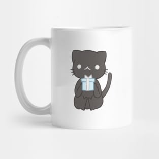 Black Cat with a Gift Mug